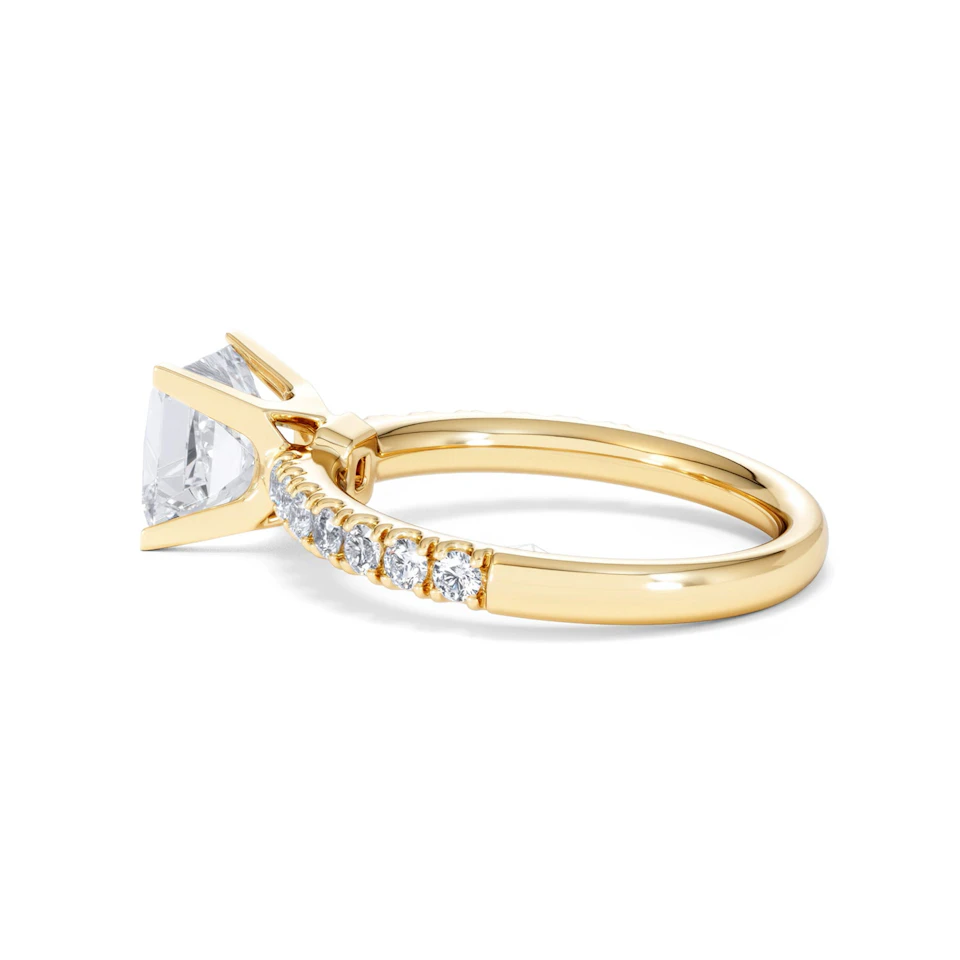 2.10ct Katerina Lab Princess Diamond Engagement Ring 18K Gold F/VS1