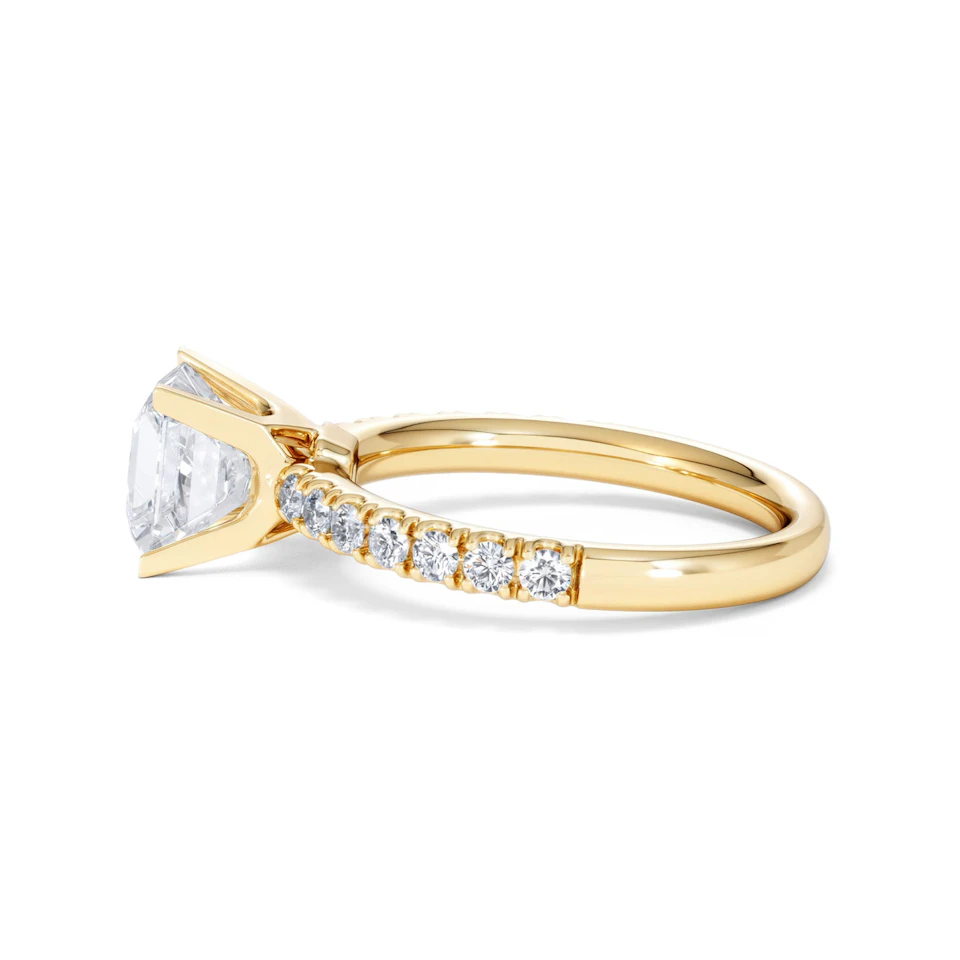 2.10ct Katerina Lab Princess Diamond Engagement Ring 18K Gold F/VS1