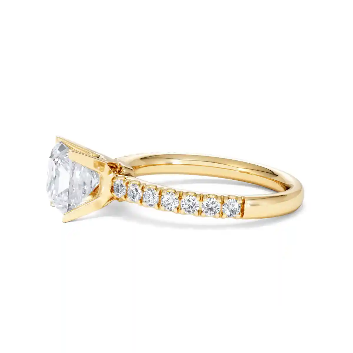 2.10ct Katerina Lab Princess Diamond Engagement Ring 18K Gold F/VS1