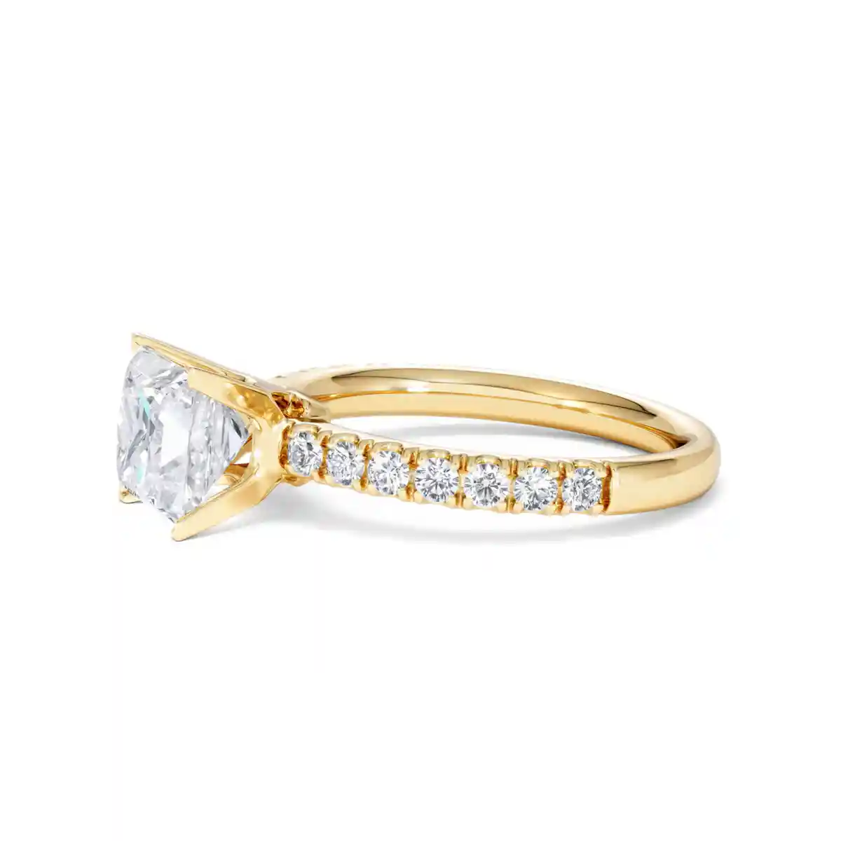 2.10ct Katerina Lab Princess Diamond Engagement Ring 18K Gold F/VS1