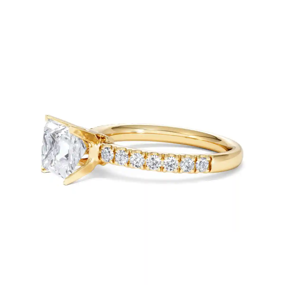 2.10ct Katerina Lab Princess Diamond Engagement Ring 18K Gold F/VS1