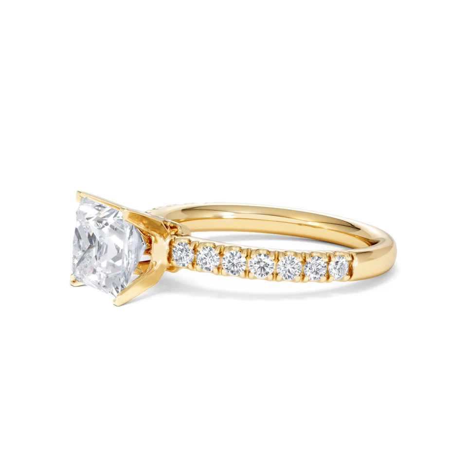 2.10ct Katerina Lab Princess Diamond Engagement Ring 18K Gold F/VS1