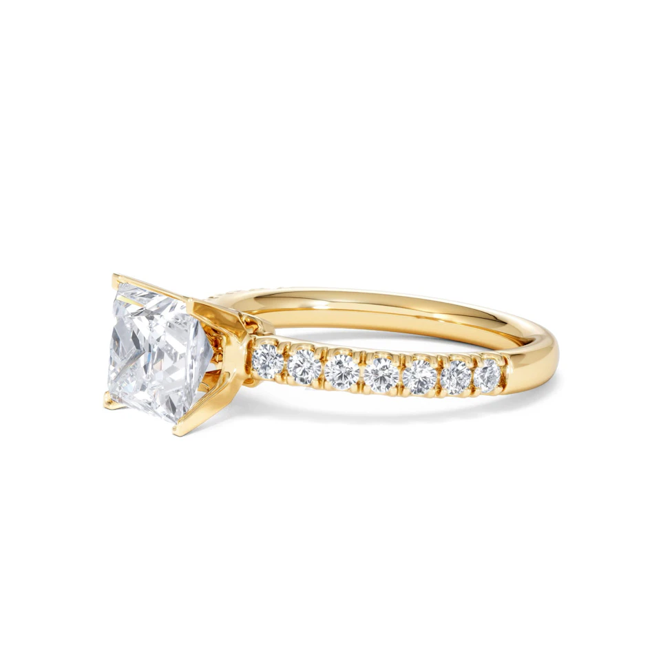 2.10ct Katerina Lab Princess Diamond Engagement Ring 18K Gold F/VS1