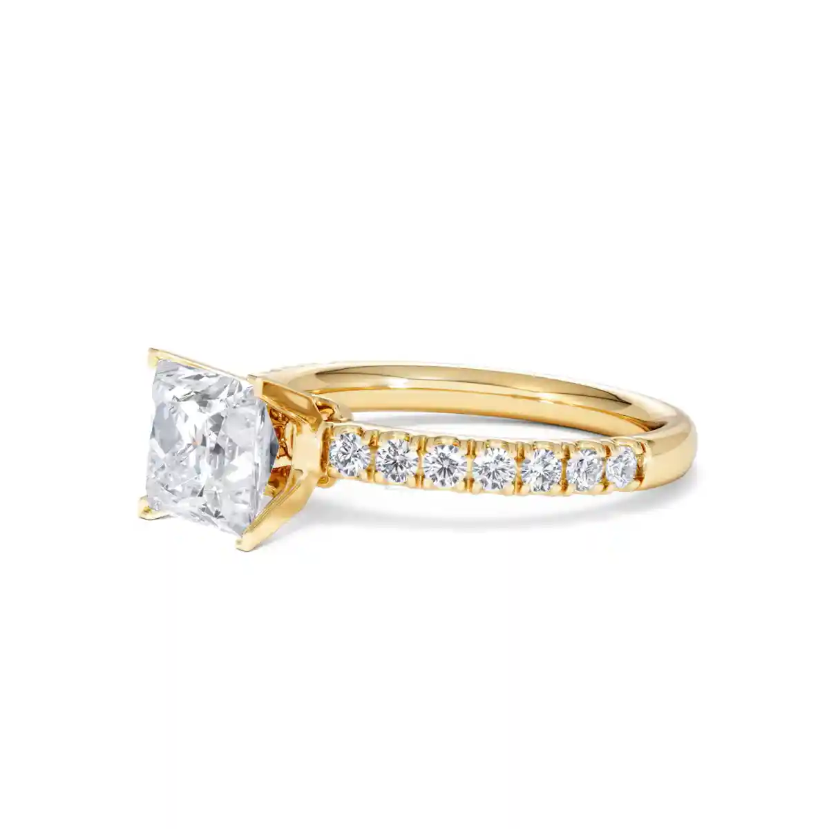 2.10ct Katerina Lab Princess Diamond Engagement Ring 18K Gold F/VS1