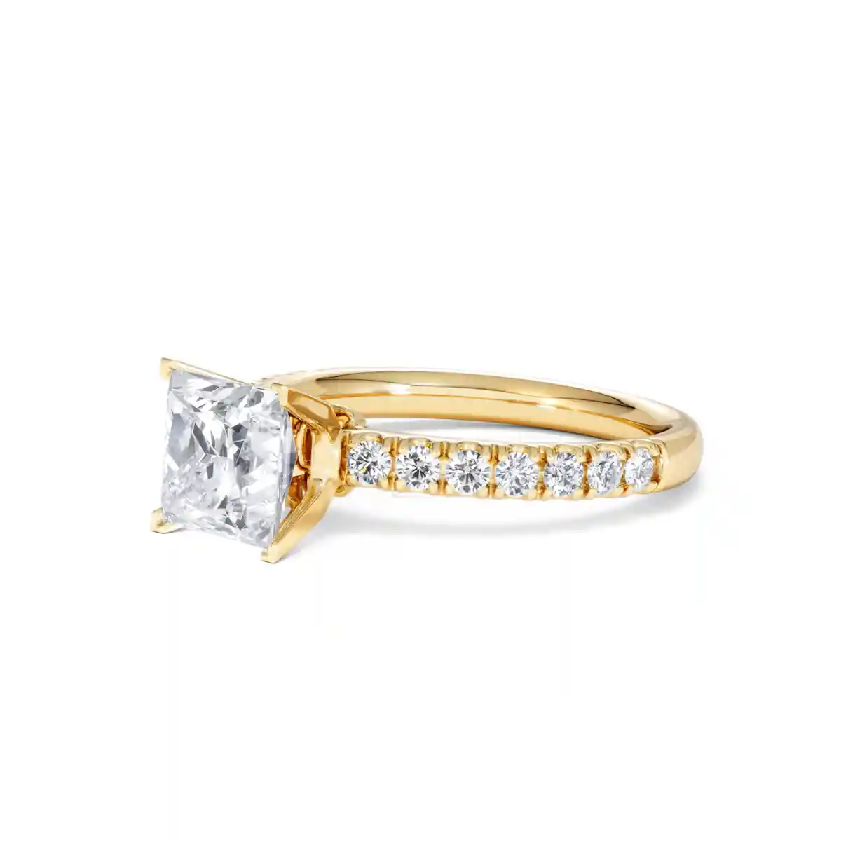 2.10ct Katerina Lab Princess Diamond Engagement Ring 18K Gold F/VS1