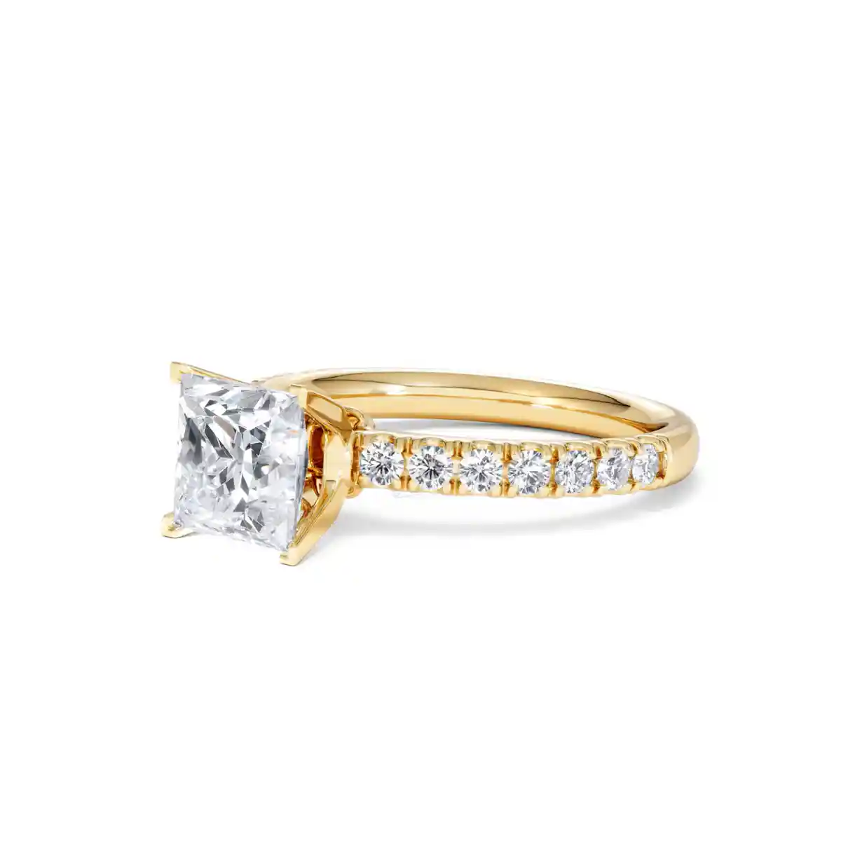2.10ct Katerina Lab Princess Diamond Engagement Ring 18K Gold F/VS1