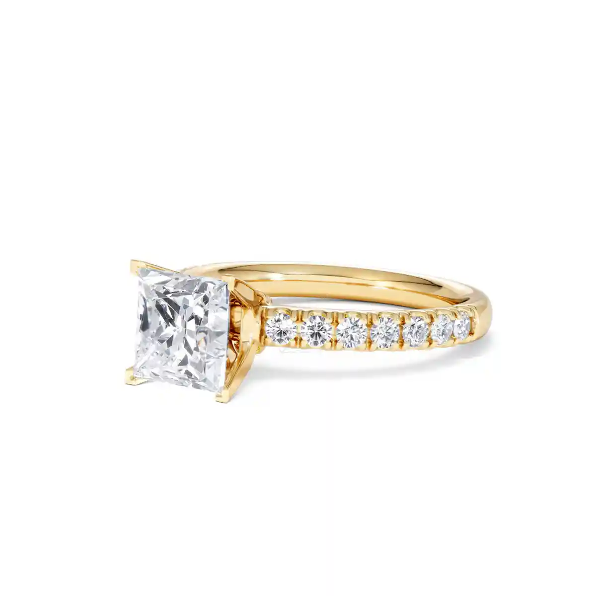 2.10ct Katerina Lab Princess Diamond Engagement Ring 18K Gold F/VS1