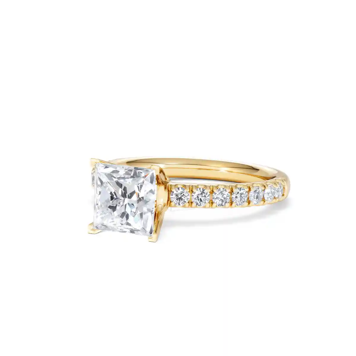 2.10ct Katerina Lab Princess Diamond Engagement Ring 18K Gold F/VS1