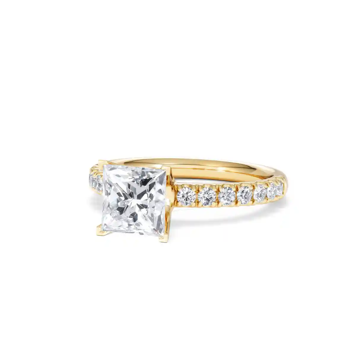 2.10ct Katerina Lab Princess Diamond Engagement Ring 18K Gold F/VS1