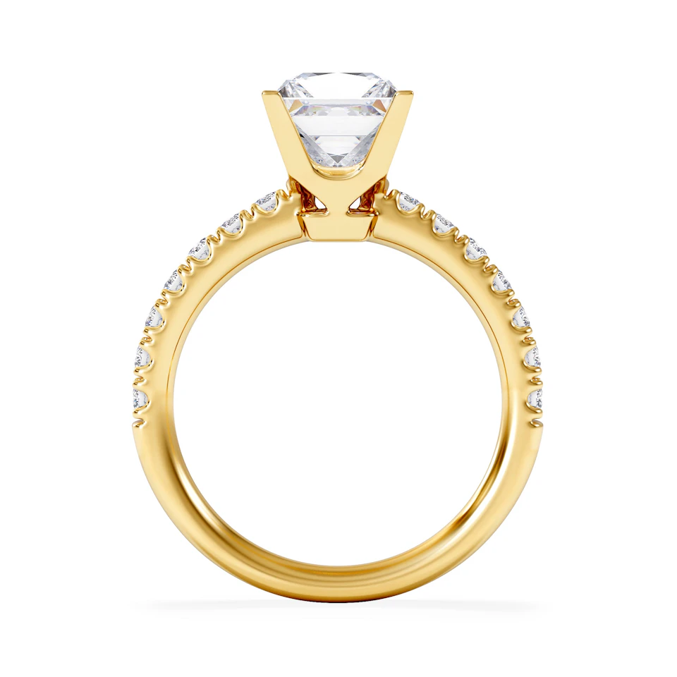 2.10ct Katerina Lab Princess Diamond Engagement Ring 18K Gold F/VS1