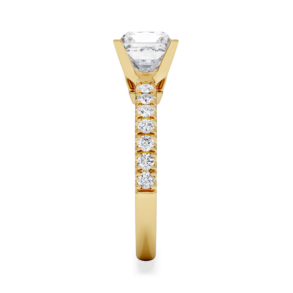 2.10ct Katerina Lab Princess Diamond Engagement Ring 18K Gold F/VS1