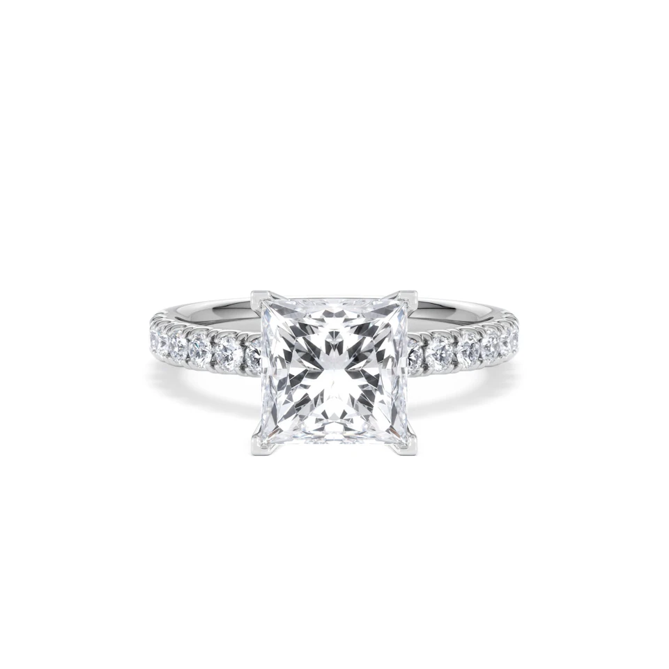 2.60ct Katerina Lab Princess Diamond Engagement Ring Platinum F/VS1