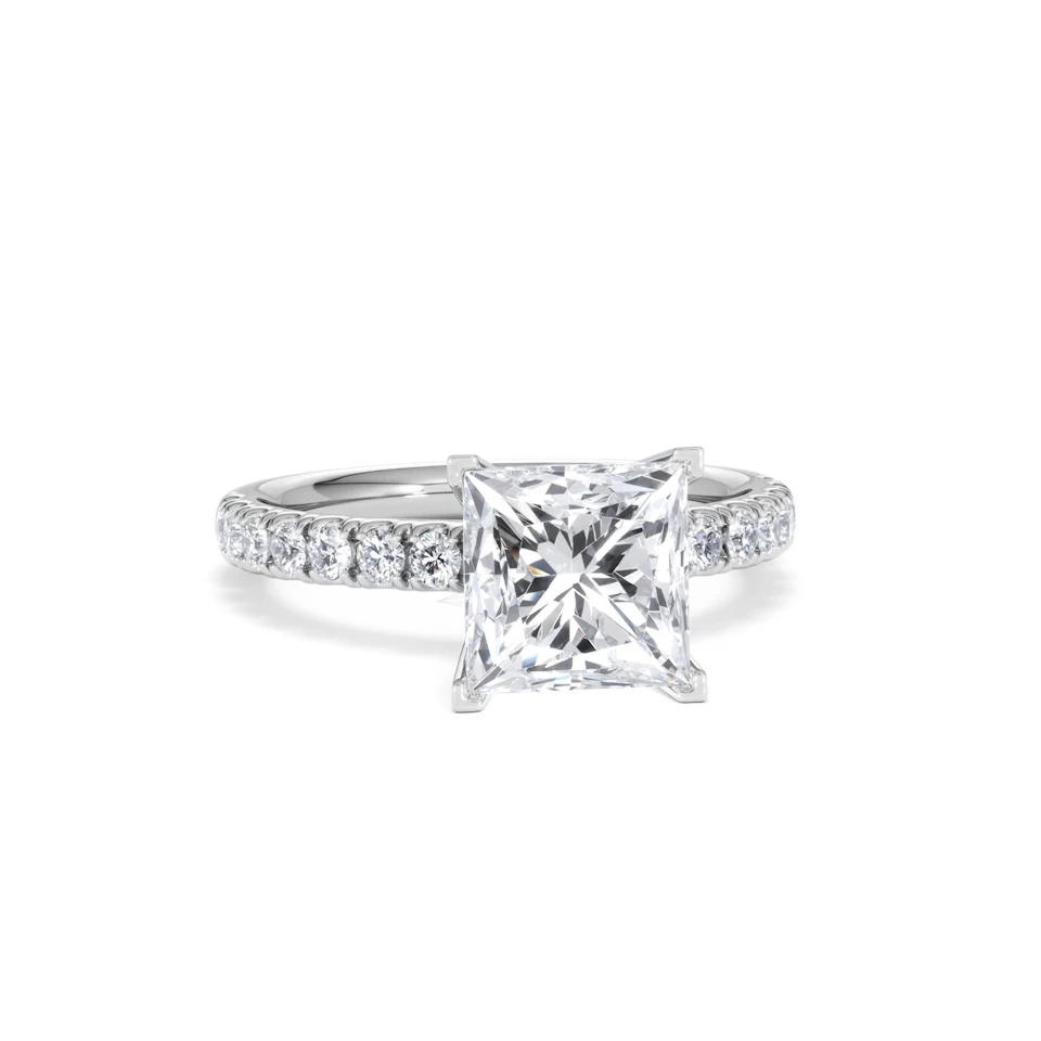 2.60ct Katerina Lab Princess Diamond Engagement Ring Platinum F/VS1