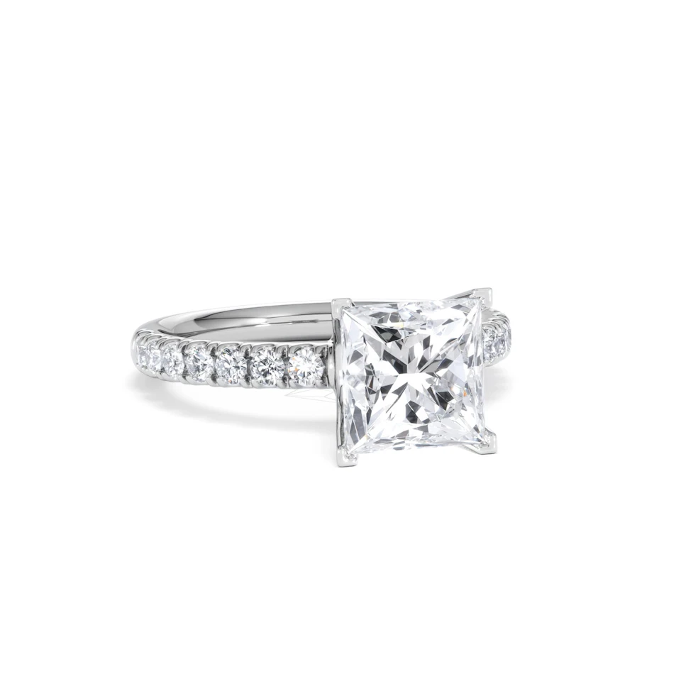 2.60ct Katerina Lab Princess Diamond Engagement Ring Platinum F/VS1