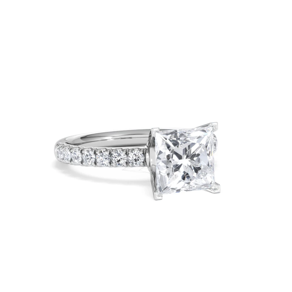 2.60ct Katerina Lab Princess Diamond Engagement Ring Platinum F/VS1