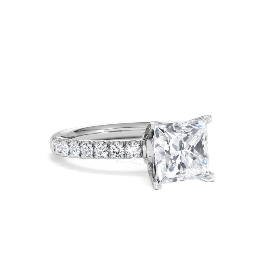 2.60ct Katerina Lab Princess Diamond Engagement Ring 18KW Gold F/VS1