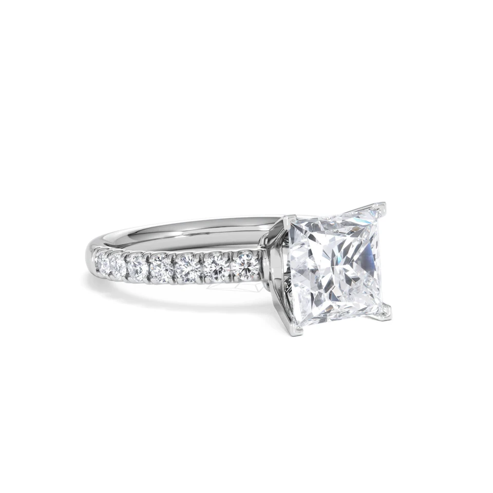 2.60ct Katerina Lab Princess Diamond Engagement Ring Platinum F/VS1