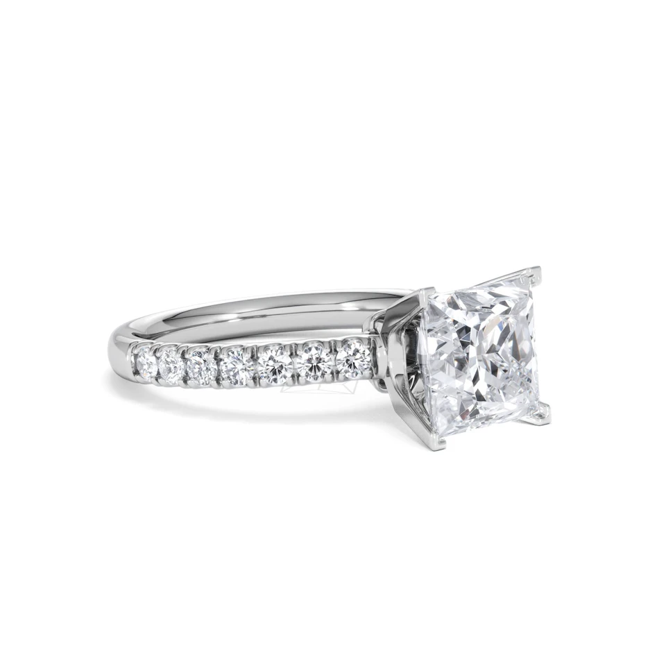 2.60ct Katerina Lab Princess Diamond Engagement Ring 18KW Gold F/VS1