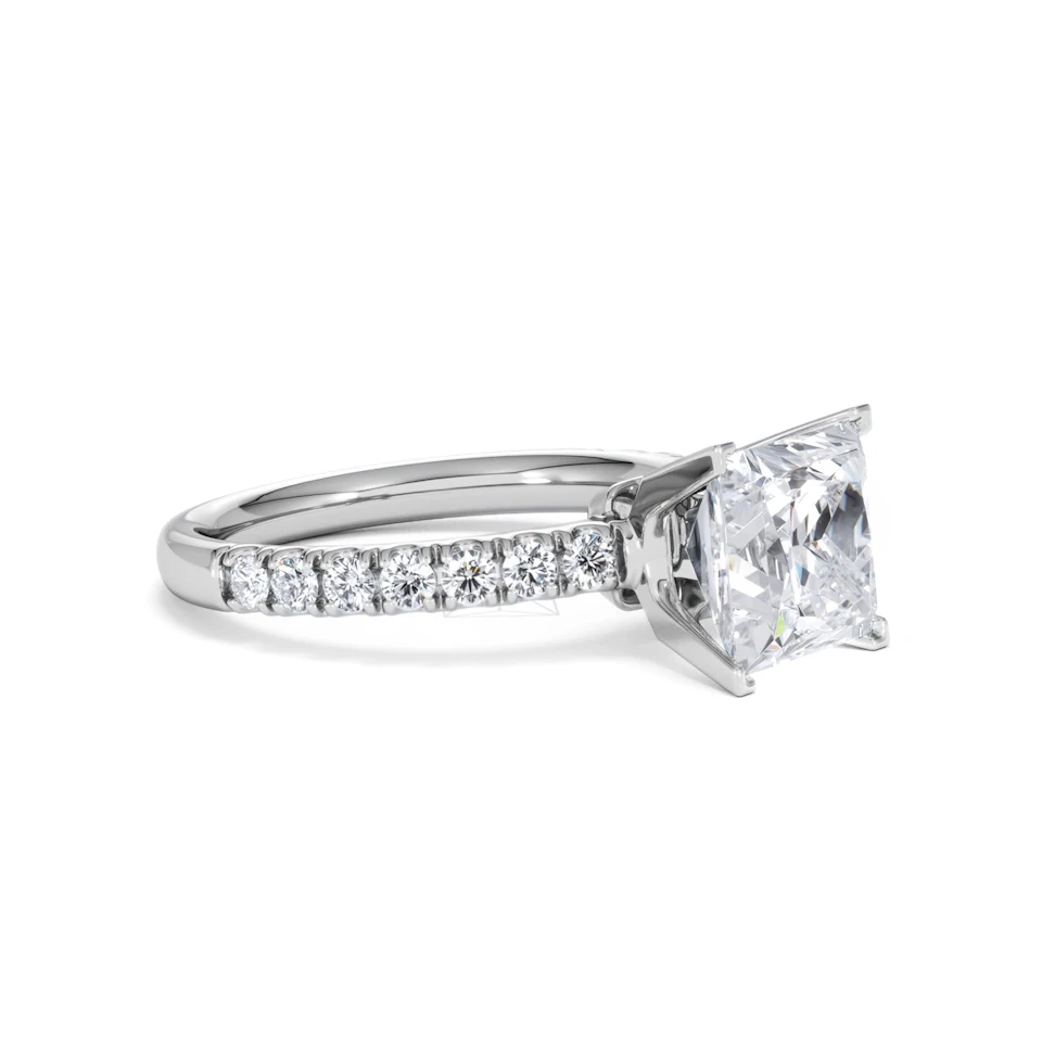 2.60ct Katerina Lab Princess Diamond Engagement Ring Platinum F/VS1
