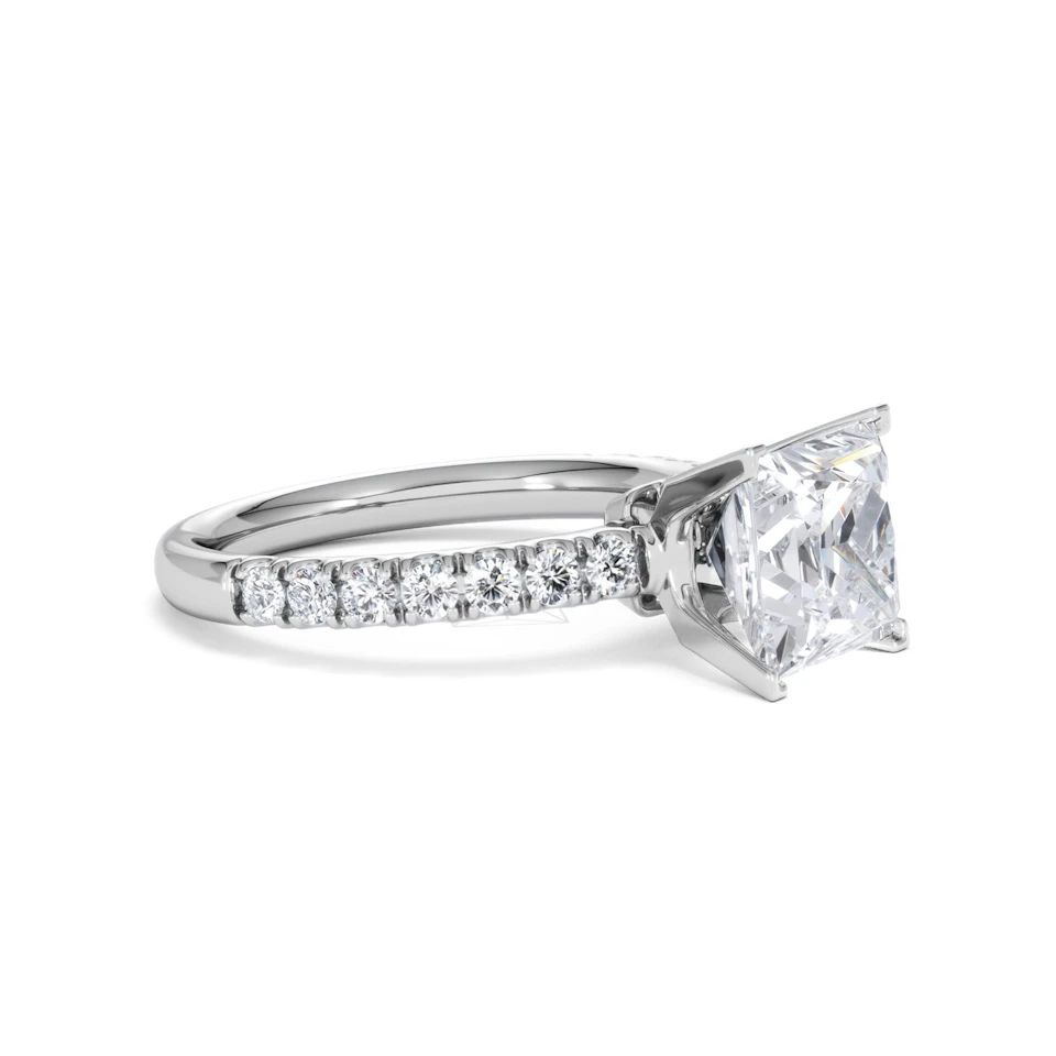 2.60ct Katerina Lab Princess Diamond Engagement Ring 18KW Gold F/VS1
