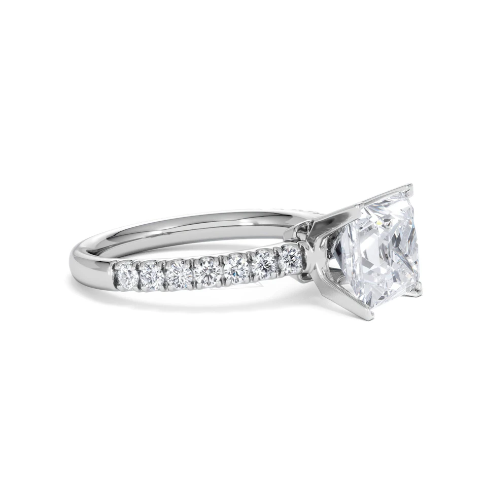 2.60ct Katerina Lab Princess Diamond Engagement Ring 18KW Gold F/VS1