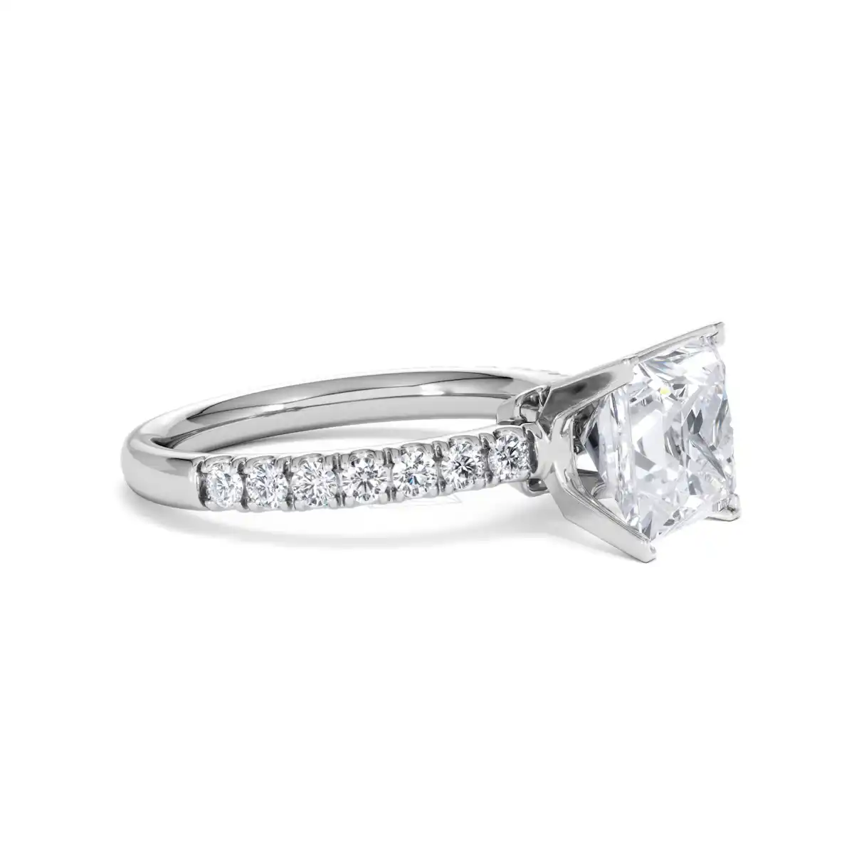 2.60ct Katerina Lab Princess Diamond Engagement Ring 18KW Gold F/VS1