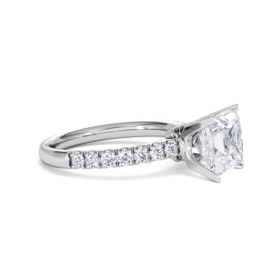 2.60ct Katerina Lab Princess Diamond Engagement Ring 18KW Gold F/VS1