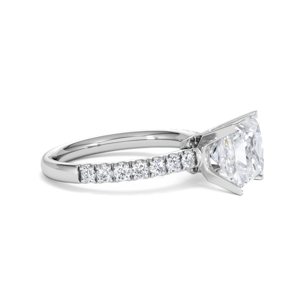 2.60ct Katerina Lab Princess Diamond Engagement Ring Platinum F/VS1