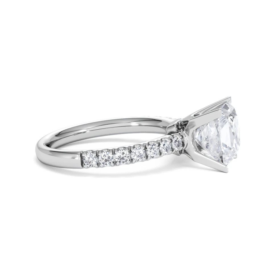 2.60ct Katerina Lab Princess Diamond Engagement Ring Platinum F/VS1