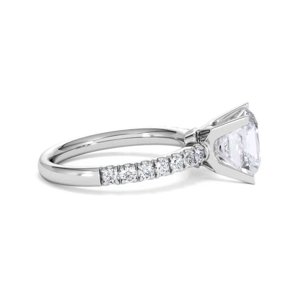 2.60ct Katerina Lab Princess Diamond Engagement Ring Platinum F/VS1