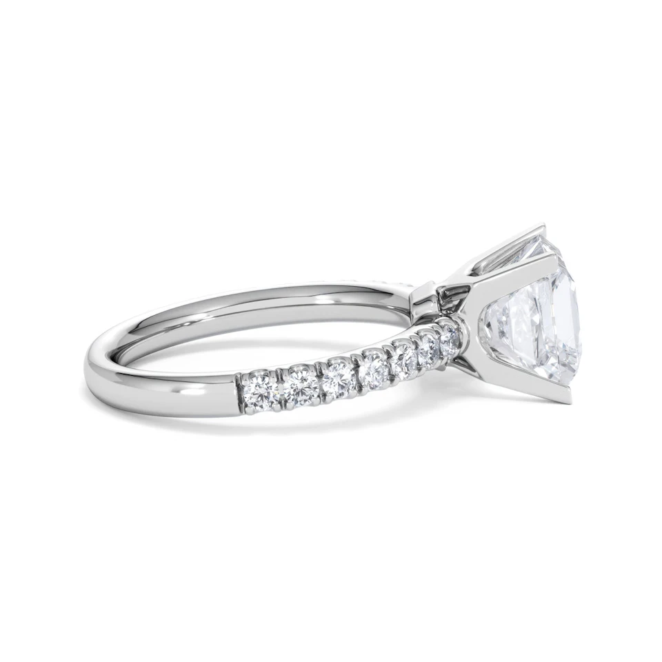 2.60ct Katerina Lab Princess Diamond Engagement Ring Platinum F/VS1