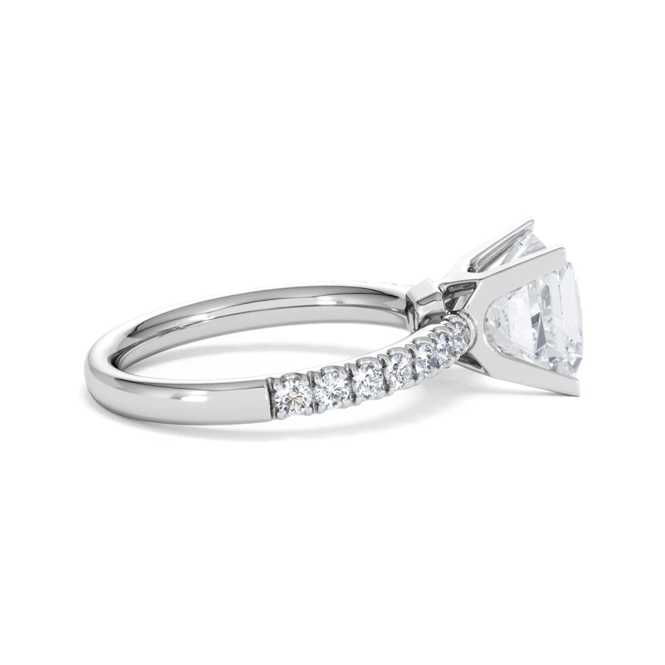 2.60ct Katerina Lab Princess Diamond Engagement Ring Platinum F/VS1