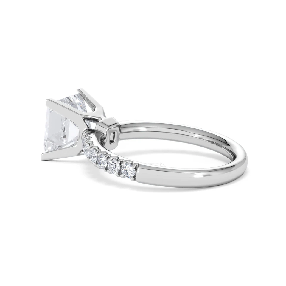 2.60ct Katerina Lab Princess Diamond Engagement Ring Platinum F/VS1