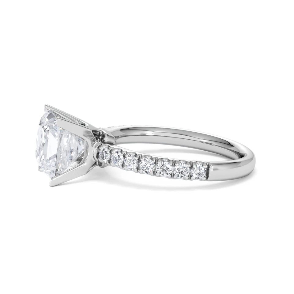 2.60ct Katerina Lab Princess Diamond Engagement Ring Platinum F/VS1