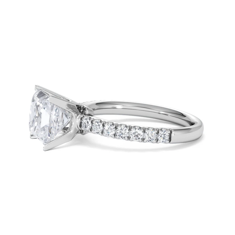 2.60ct Katerina Lab Princess Diamond Engagement Ring Platinum F/VS1