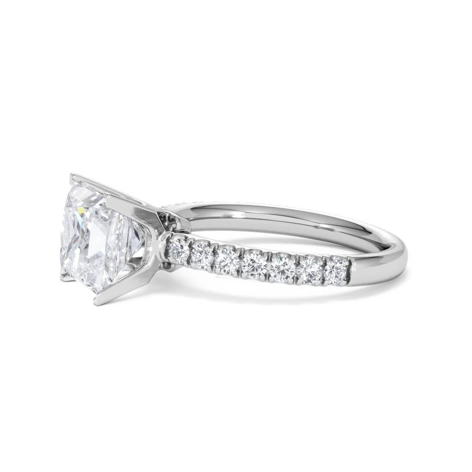2.60ct Katerina Lab Princess Diamond Engagement Ring Platinum F/VS1