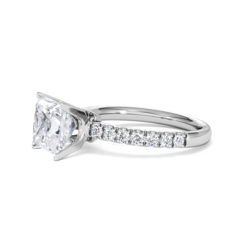 2.60ct Katerina Lab Princess Diamond Engagement Ring 18KW Gold F/VS1