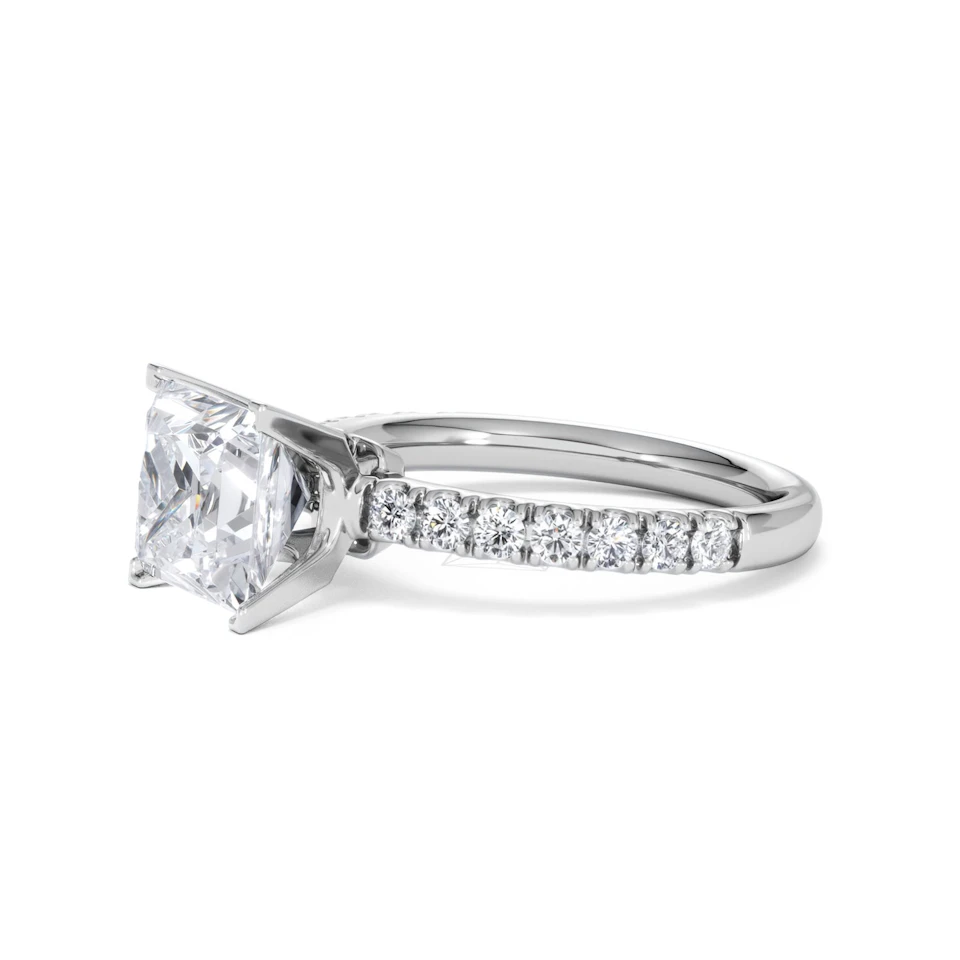 2.60ct Katerina Lab Princess Diamond Engagement Ring Platinum F/VS1