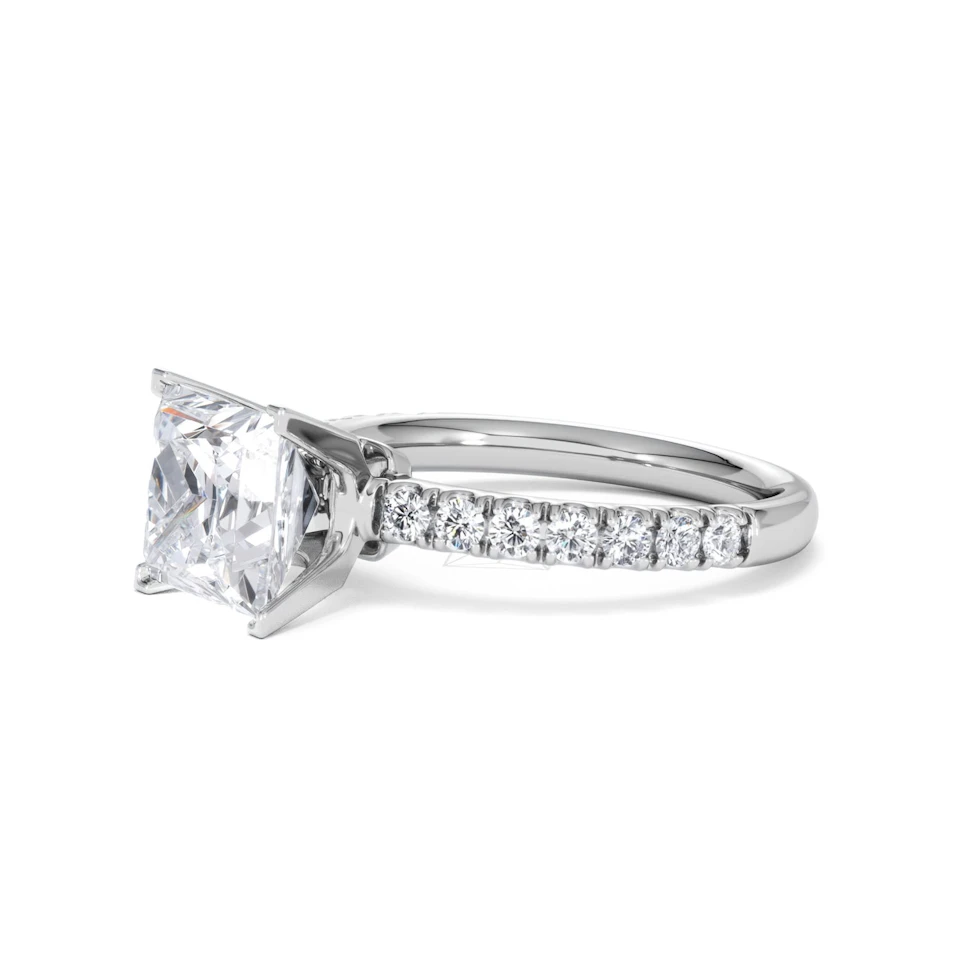 2.60ct Katerina Lab Princess Diamond Engagement Ring Platinum F/VS1