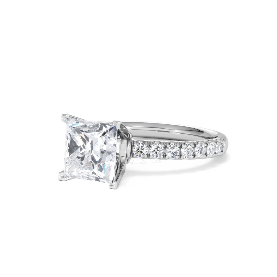 2.60ct Katerina Lab Princess Diamond Engagement Ring 18KW Gold F/VS1