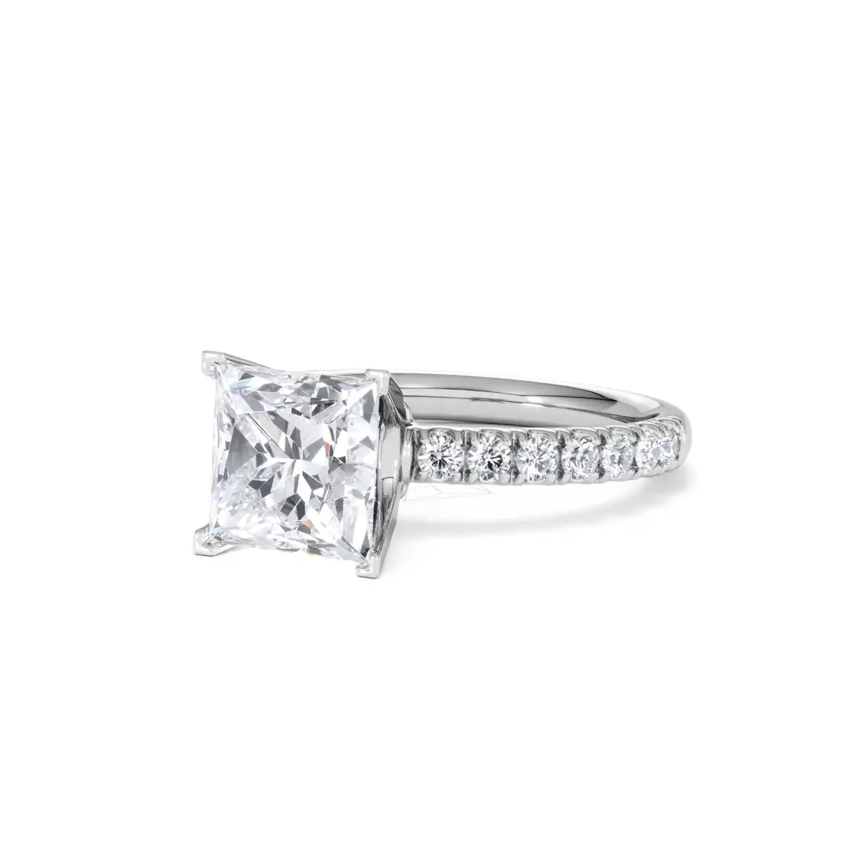 2.60ct Katerina Lab Princess Diamond Engagement Ring 18KW Gold F/VS1