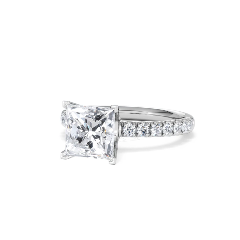 2.60ct Katerina Lab Princess Diamond Engagement Ring 18KW Gold F/VS1