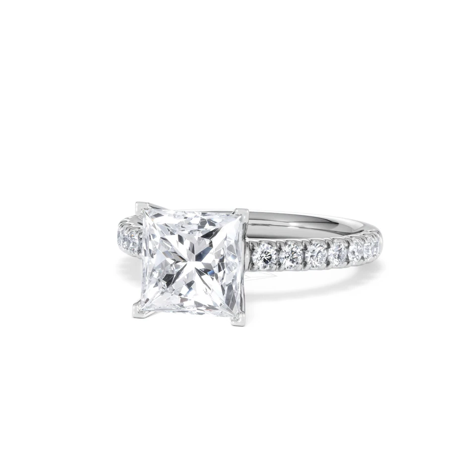 2.60ct Katerina Lab Princess Diamond Engagement Ring 18KW Gold F/VS1