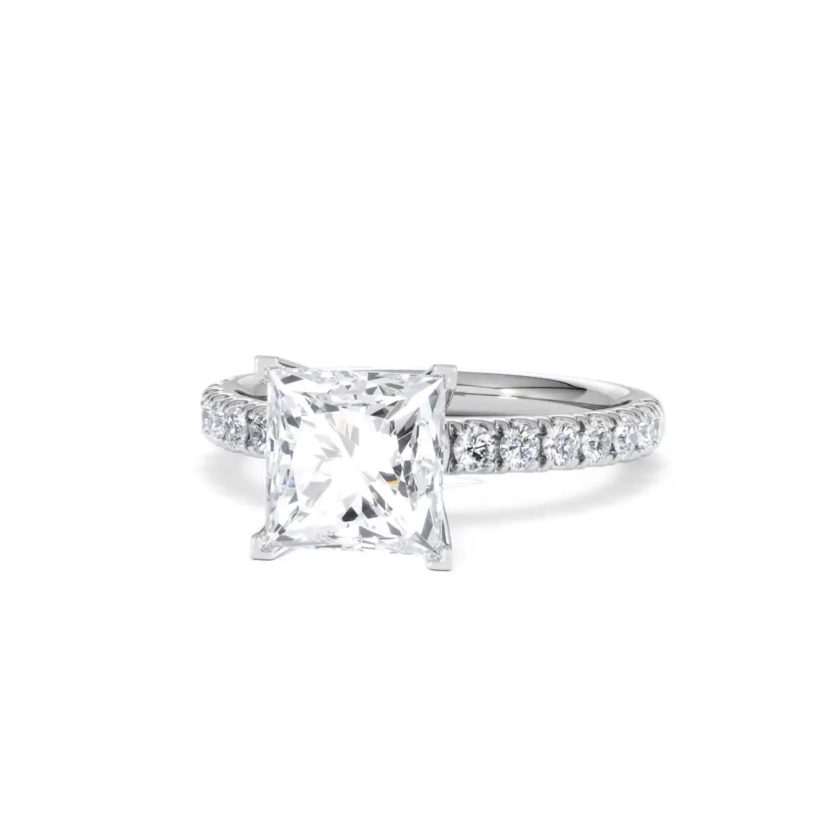 2.60ct Katerina Lab Princess Diamond Engagement Ring 18KW Gold F/VS1