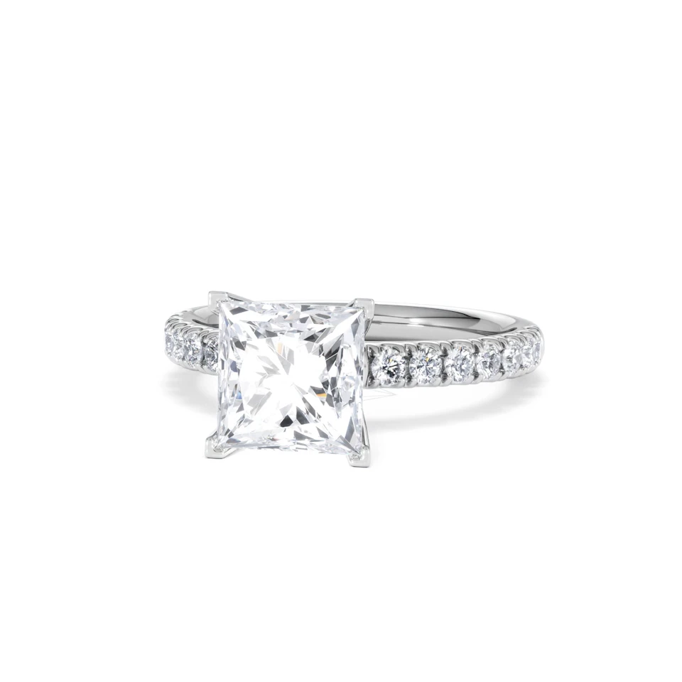 2.60ct Katerina Lab Princess Diamond Engagement Ring Platinum F/VS1