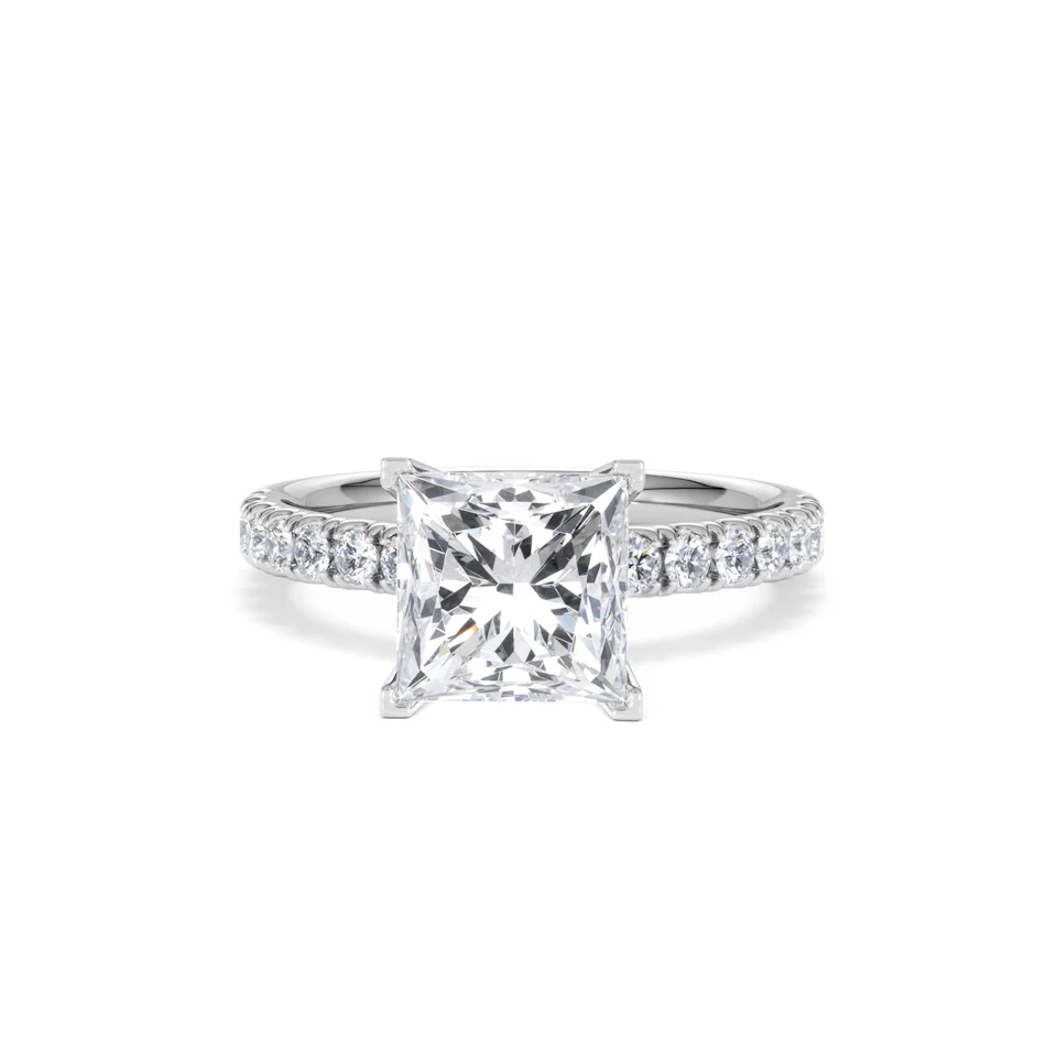 2.60ct Katerina Lab Princess Diamond Engagement Ring 18KW Gold F/VS1
