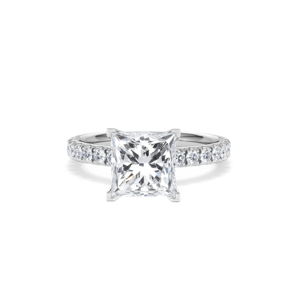 2.60ct Katerina Lab Princess Diamond Engagement Ring Platinum F/VS1