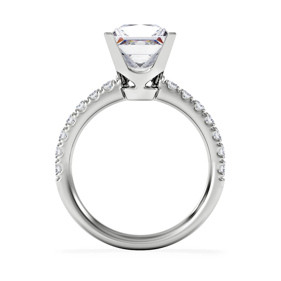 2.60ct Katerina Lab Princess Diamond Engagement Ring Platinum F/VS1
