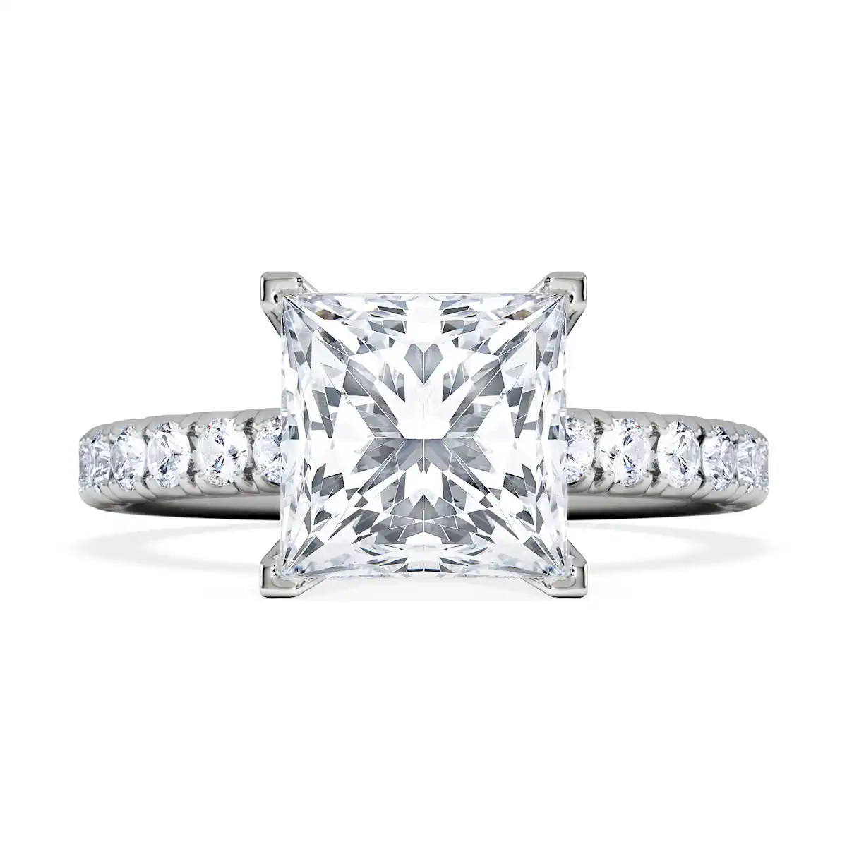 2.60ct Katerina Lab Princess Diamond Engagement Ring 18KW Gold F/VS1