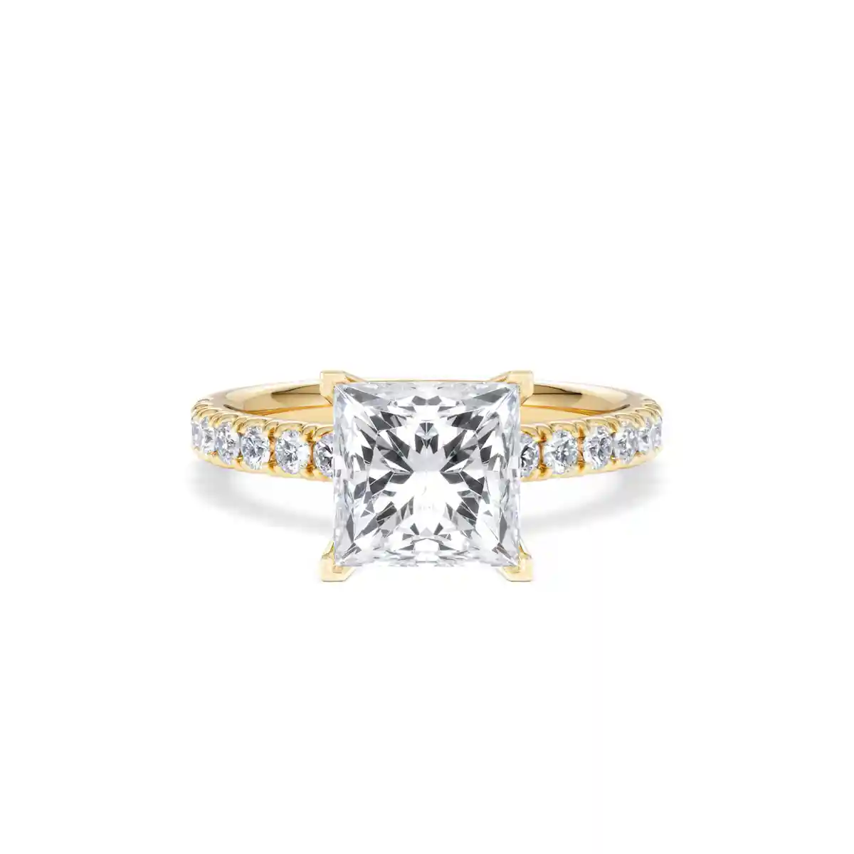 2.60ct Katerina Lab Princess Diamond Engagement Ring 18K Gold F/VS1